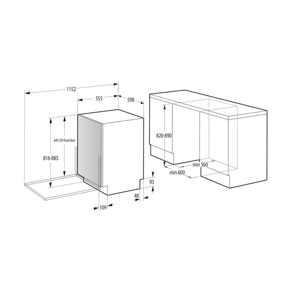 Thumbnail - Gorenje Geschirrspüler, Schwarz, Weiß, Metall, 59.8x81.6x55.5 cm, AquaStop, Oberkorb verstellbar, Akustisches Signal am ...