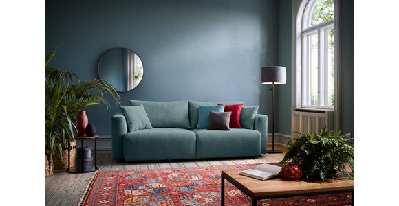SCHLAFSOFA in Cord Blau - Blau/Schwarz, Design, Kunststoff/Textil (250/92/105cm) - Carryhome
