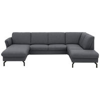 WOHNLANDSCHAFT  in Flachgewebe Anthrazit  - Anthrazit/Schwarz, KONVENTIONELL, Textil/Metall (170/307/190cm) - Beldomo Comfort