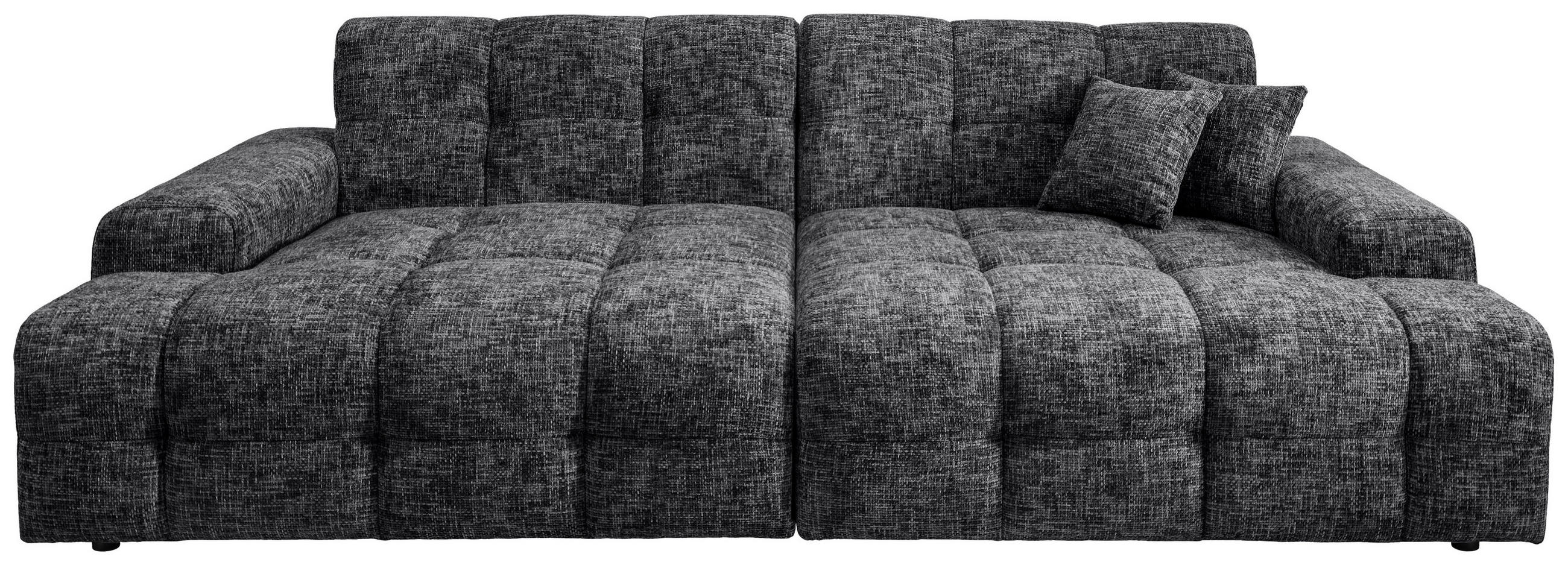 BIGSOFA in Struktur Schwarz  - Schwarz, Modern, Kunststoff/Textil (304/87/155cm) - Livetastic