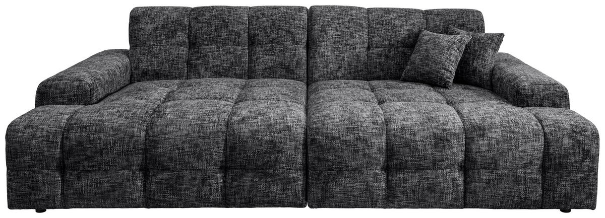 BIGSOFA in Struktur Schwarz  - Schwarz, Modern, Kunststoff/Textil (304/87/155cm) - Livetastic