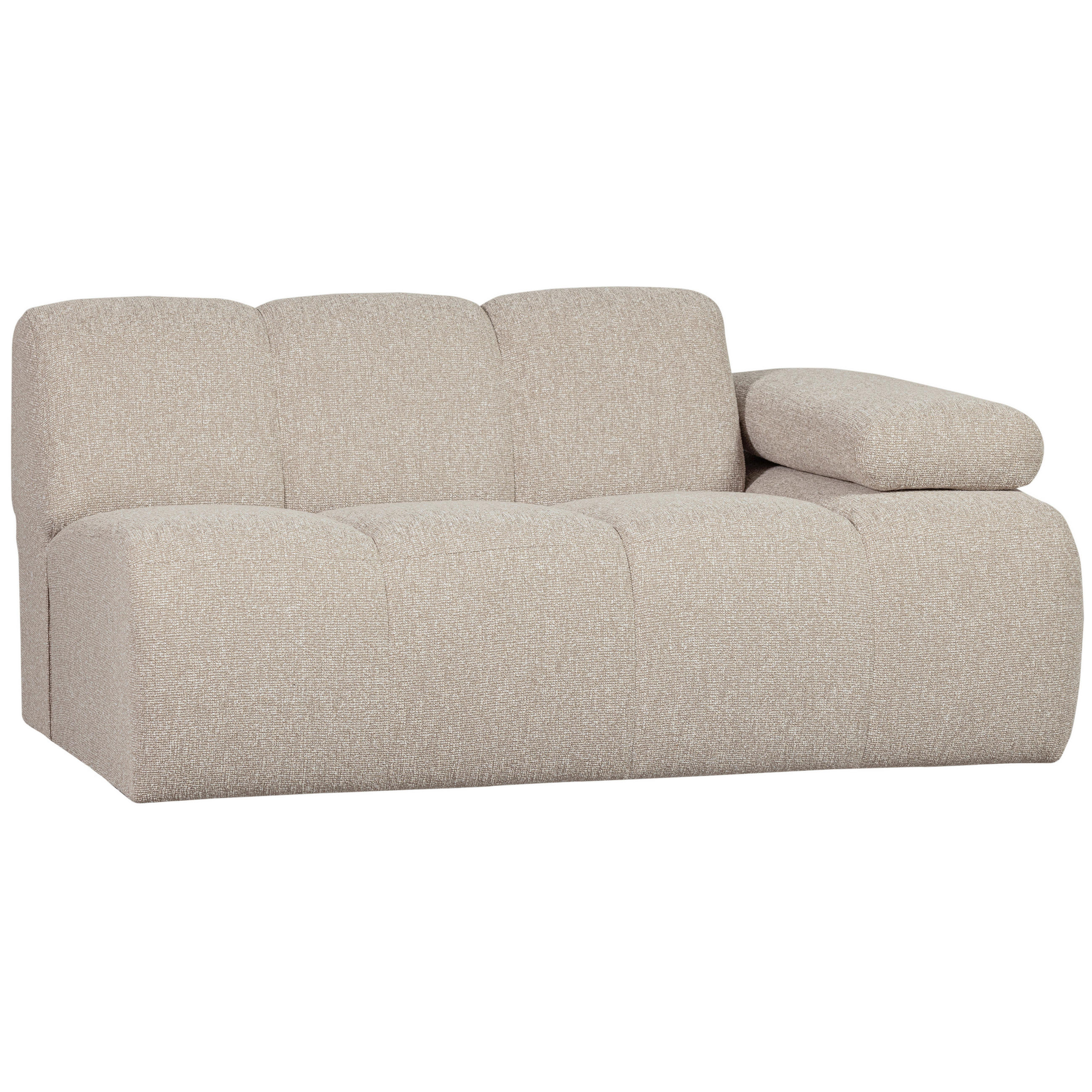 SOFAELEMENT Mojo in Bouclé Beige  - Beige/Schwarz, MODERN, Kunststoff/Textil (164/74/97cm) - Livetastic