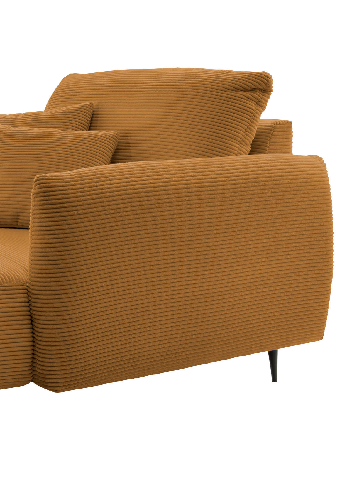 XXL-SESSEL Cord Goldfarben    - Goldfarben/Schwarz, Design, Textil/Metall (112/95/158cm) - Livetastic