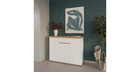 SIDEBOARD  120/93/38 cm 1 Schublade(n)  - Schwarz/Weiß, MODERN, Holzwerkstoff/Kunststoff (120/93/38cm) - Carryhome