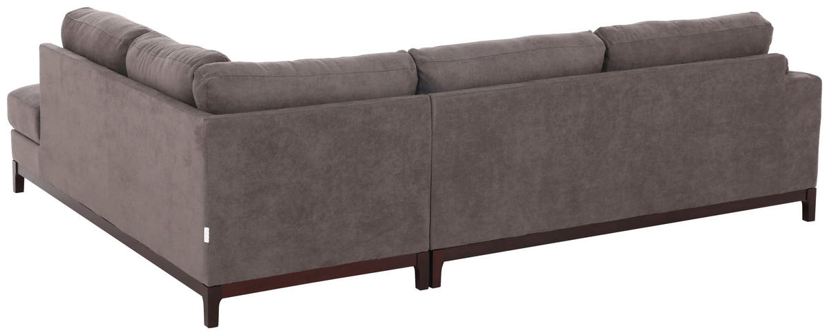 ECKSOFA Grau Webstoff  - Braun/Grau, Basics, Holz/Textil (278/210cm) - MID.YOU