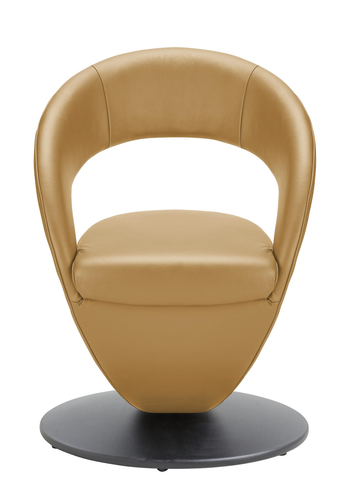 STUHL Echtleder Braun, Schwarz  - Schwarz/Braun, Design, Leder/Metall (62/86/61cm) - Moderano