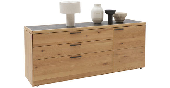 KOMMODE in 181,9/74,5/45,2 cm - Wildeiche/Schwarz, Design, Holz/Metall (181,9/74,5/45,2cm) - Valnatura