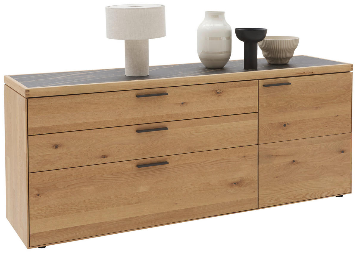 KOMMODE 181,9/74,5/45,2 cm  in Wildeiche  - Wildeiche/Schwarz, Design, Holz/Metall (181,9/74,5/45,2cm) - Valnatura