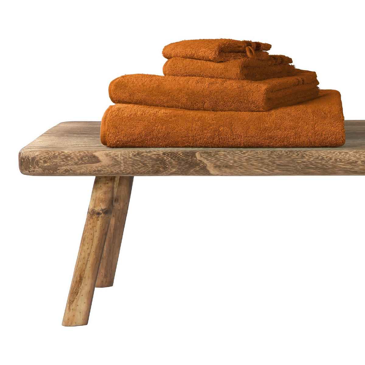 DUSCHTUCHSET Terracotta 2-teilig  - Terracotta, Basics, Textil (70/140cm)