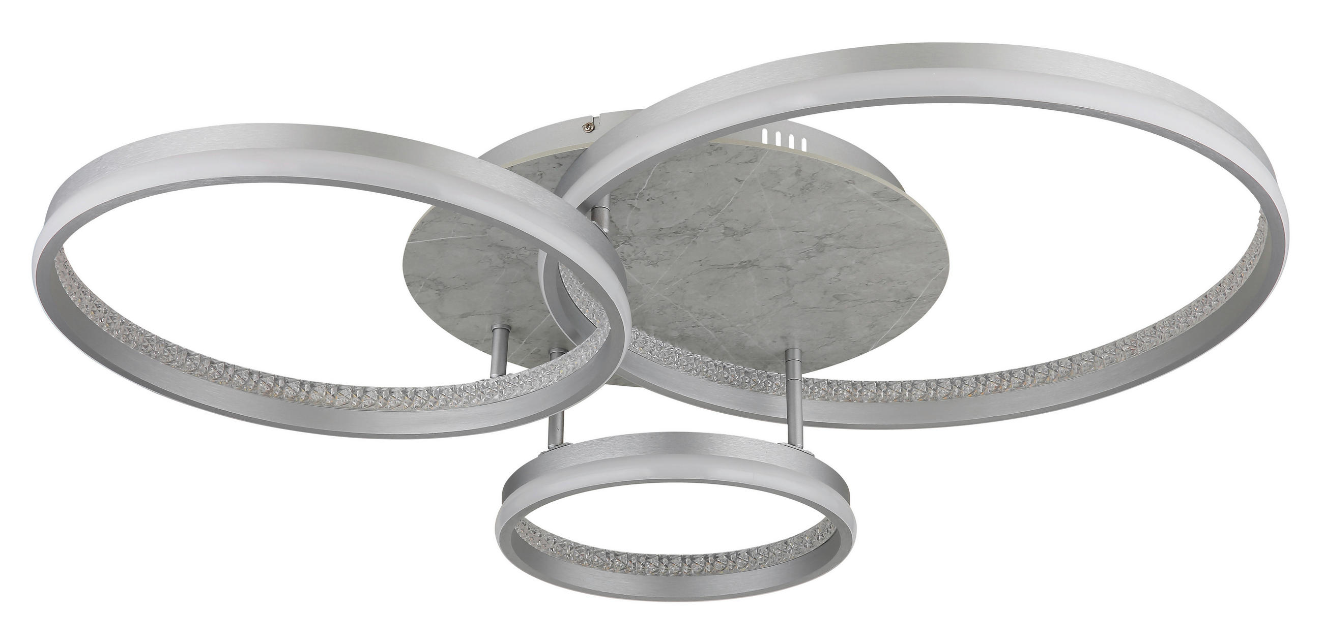 LED-DECKENLEUCHTE MARY 85,5/68,5/16,7 cm   - Klar/Silberfarben, Design, Holzwerkstoff/Kunststoff (85,5/68,5/16,7cm)