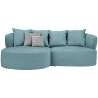 ECKSOFA in Bouclé Schwarz, Türkis  166/235 cm  - Türkis/Taupe, MODERN, Kunststoff/Textil (166/235cm) - Hom`in