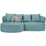 ECKSOFA  in Bouclé Schwarz, Türkis  166/235 cm  - Türkis/Taupe, MODERN, Kunststoff/Textil (166/235cm) - Hom`in