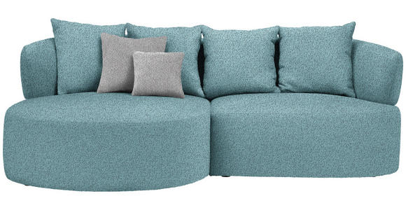 ECKSOFA  in Bouclé Schwarz, Türkis  166/235 cm  - Türkis/Taupe, MODERN, Kunststoff/Textil (166/235cm) - Hom`in