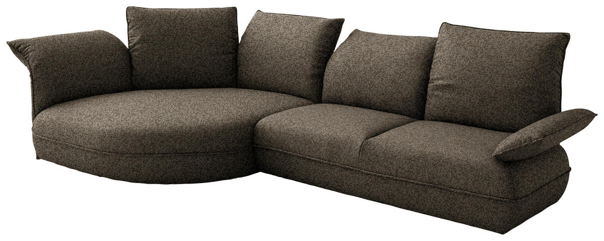 ECKSOFA Chenille Braun  - Schwarz/Braun, Design, Kunststoff/Textil (154/343cm) - Koinor