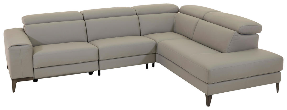 SEDEŽNA GARNITURA, pravo usnje bež  - barve titana/bež, Moderno, les/usnje (294/78/227cm) - Calia Italia