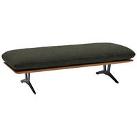 HOCKERBANK in Holz, Textil Graubraun  - Graubraun/Schwarz, Design, Holz/Textil (150/43/60cm) - Dieter Knoll