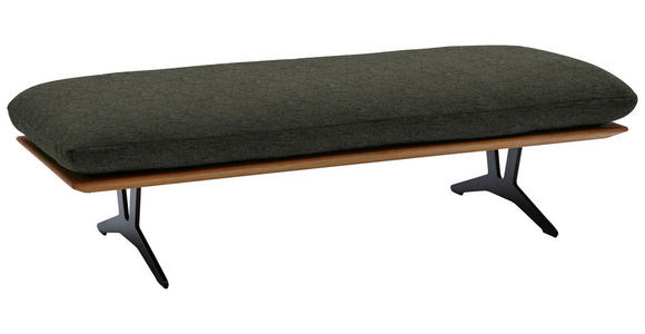 HOCKERBANK in Holz, Textil Graubraun - Graubraun/Schwarz, Design, Holz/Textil (150/43/60cm) - Dieter Knoll