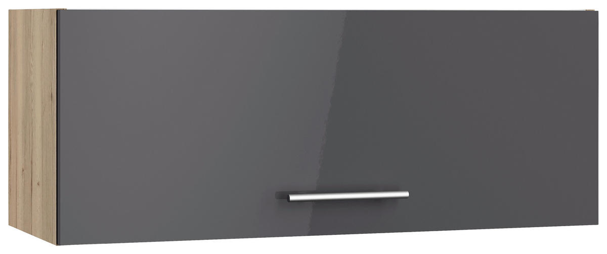 ECKKÜCHE 200/270 cm  in Anthrazit, Eichefarben  - Edelstahlfarben/Eichefarben, Basics, Holzwerkstoff/Metall (200/270cm) - Optifit