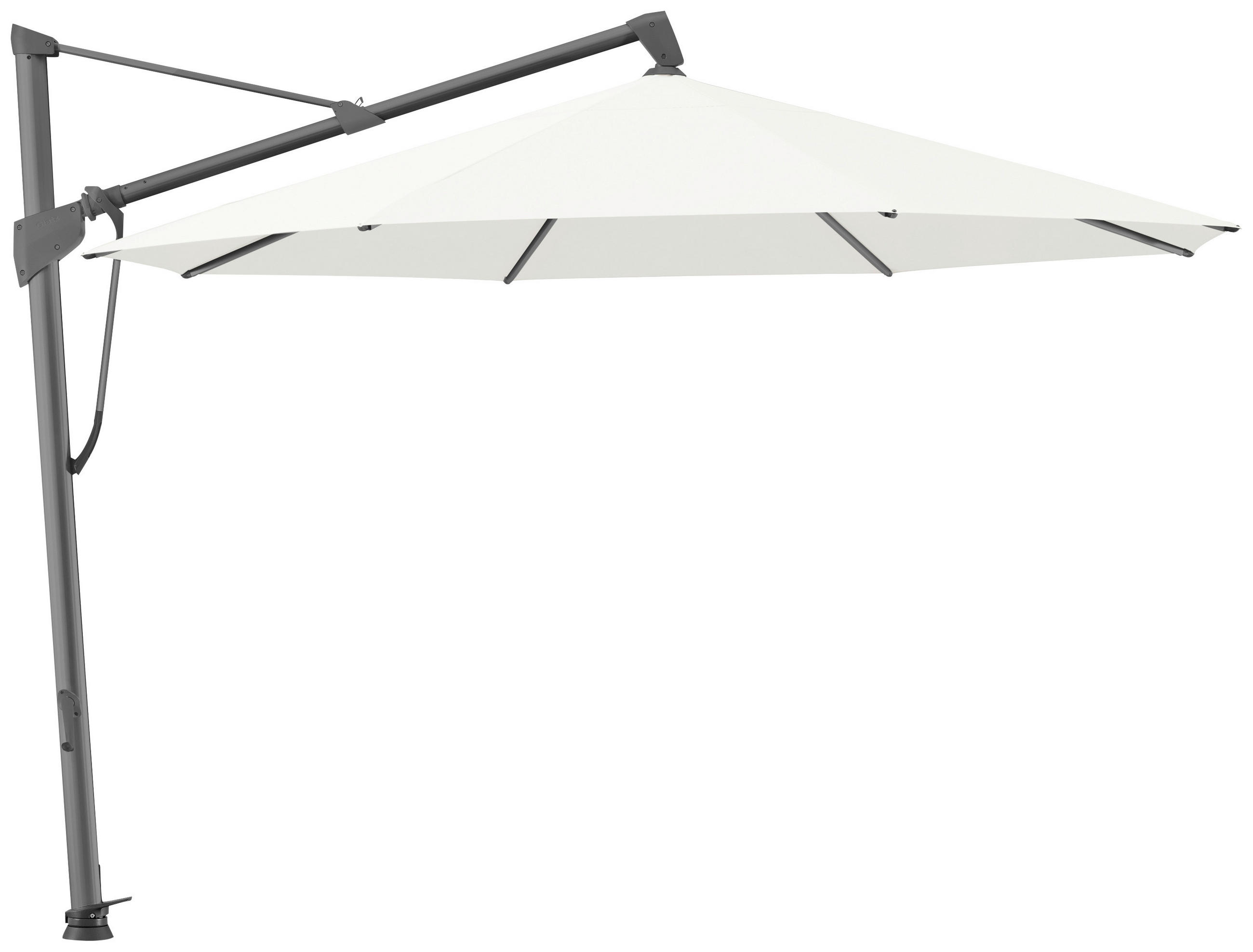 AMPELSCHIRM 400x400 cm Weiß  - Anthrazit/Weiß, KONVENTIONELL, Textil/Metall (400/400cm) - Glatz