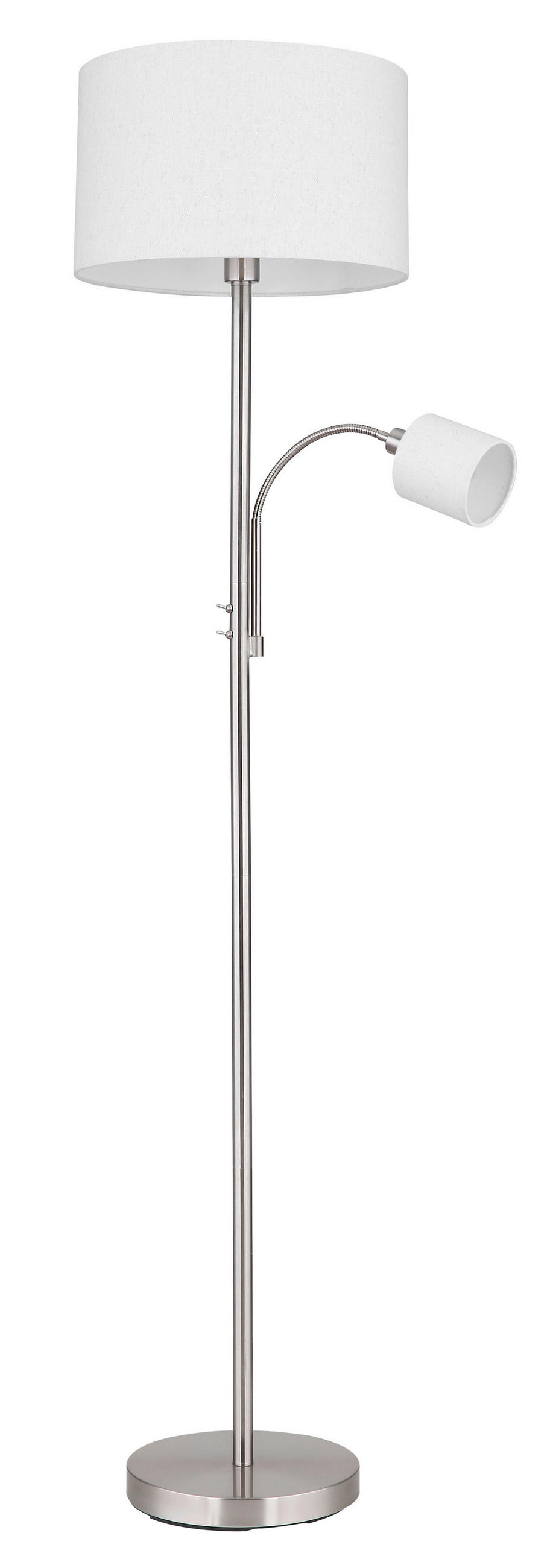 STEHLEUCHTE - Sandfarben/Nickelfarben, Lifestyle, Textil/Metall (40/170cm) - Novel