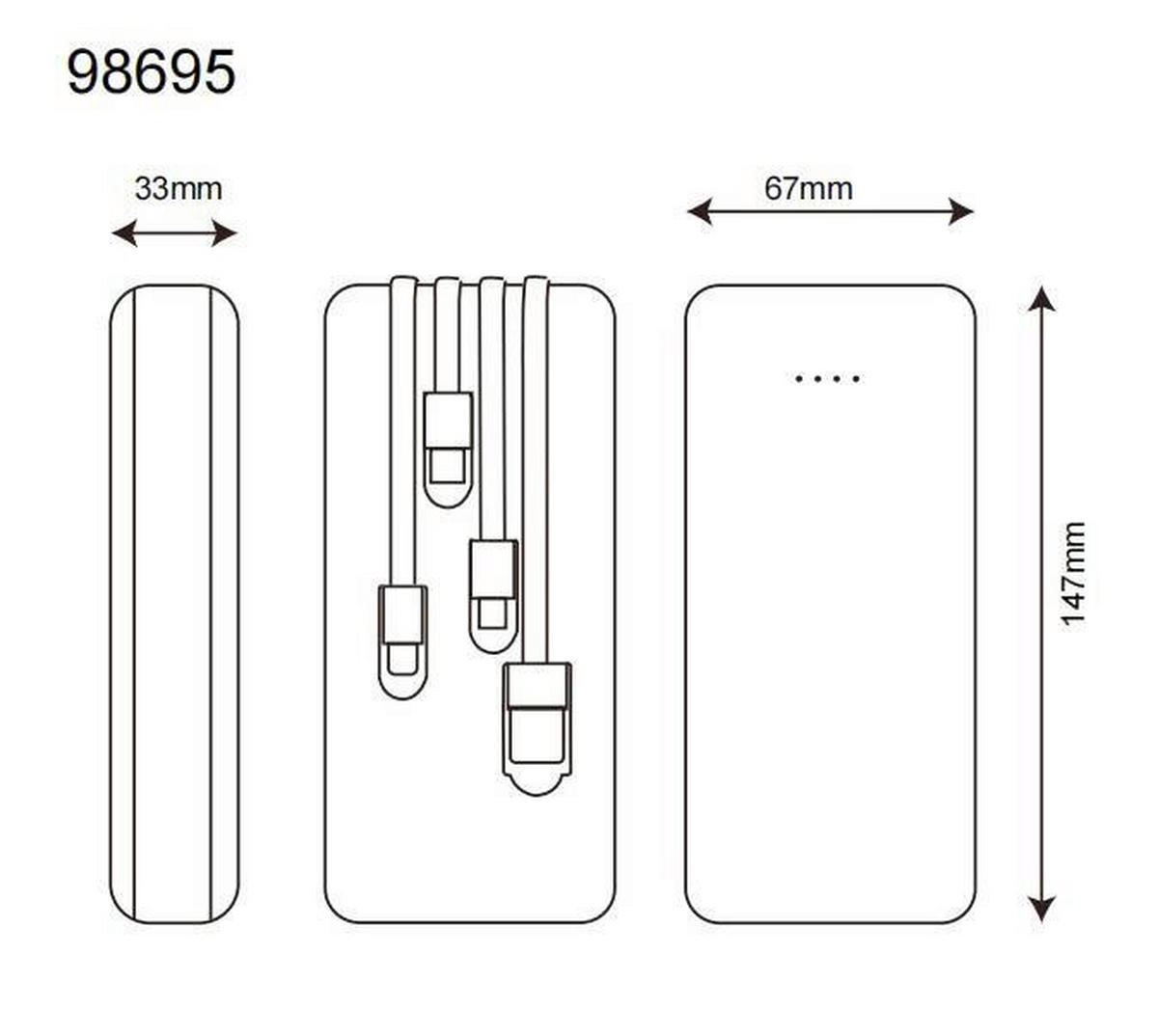 POWERSTATION POWERBANK 14,7/6,7/3,3 cm  - Schwarz, Basics, Kunststoff (14,7/6,7/3,3cm) - Globo