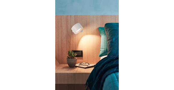 AKKU-WANDLEUCHTE - Weiß, Basics, Kunststoff/Metall (9,2/8/4,5cm) - Novel