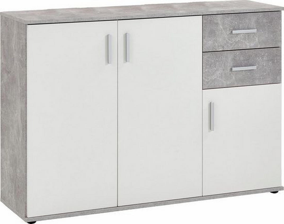 KOMMODE  in 121/83/35 cm  - Silberfarben/Schwarz, KONVENTIONELL, Holzwerkstoff/Kunststoff (121/83/35cm) - MID.YOU