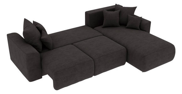 ECKSOFA in Lederlook Dunkelbraun  - Chromfarben/Dunkelbraun, KONVENTIONELL, Kunststoff/Textil (293/195cm) - Carryhome