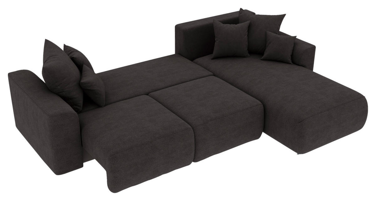 ECKSOFA in Lederlook Dunkelbraun  293/195 cm  - Chromfarben/Dunkelbraun, KONVENTIONELL, Kunststoff/Textil (293/195cm) - Carryhome