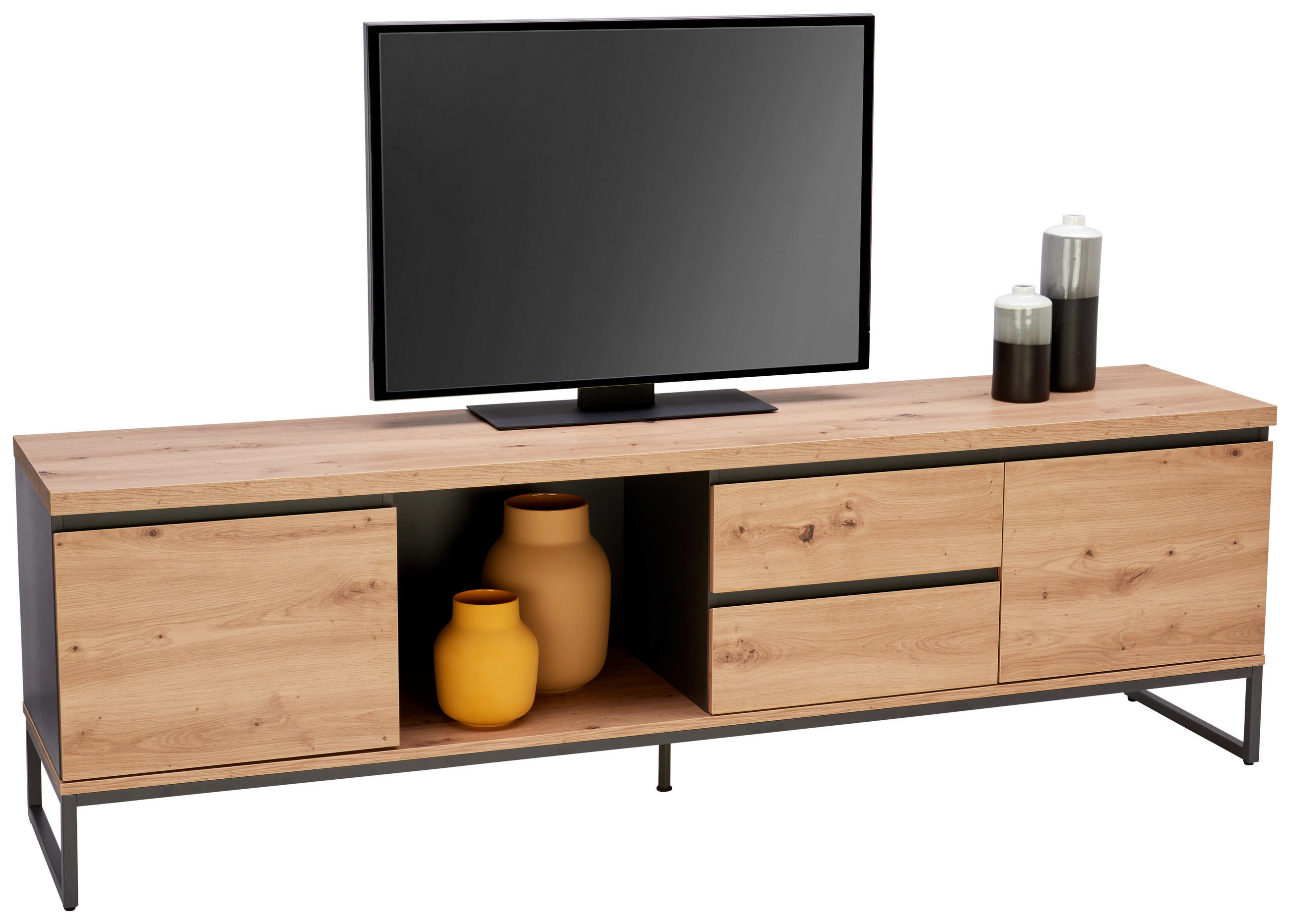 TV-SZEKRÉNY 189,2/58,8/40 cm  - Artisan tölgy/antracit, Konventionell, faalapú anyag/fém (189,2/58,8/40cm) - Voleo