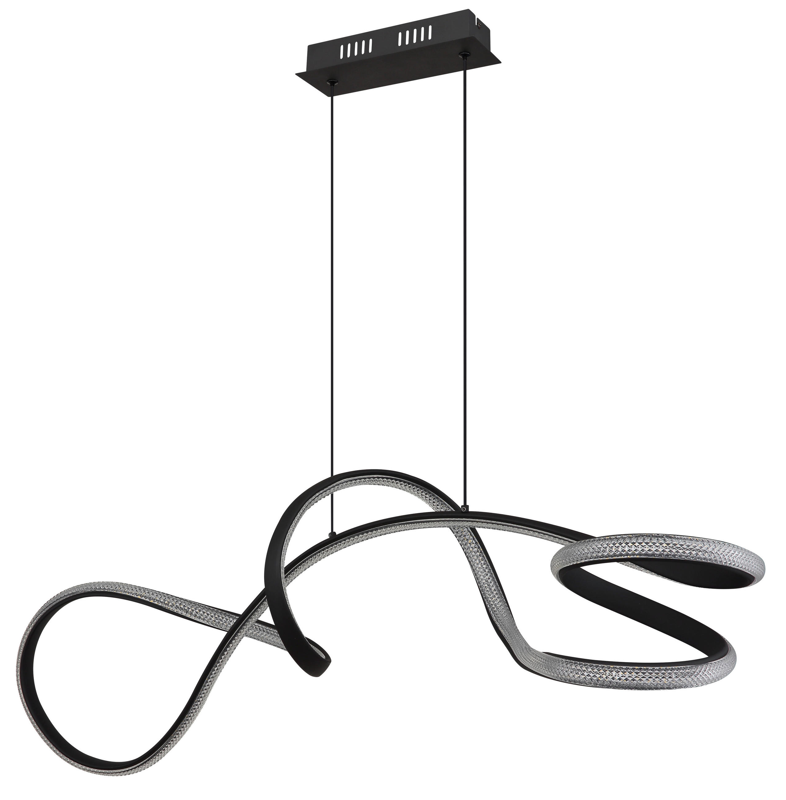 LED-HÄNGLAMPA SWIRL 108/33/120 cm  - klar/svart, Design, metall/plast (108/33/120cm) - Globo