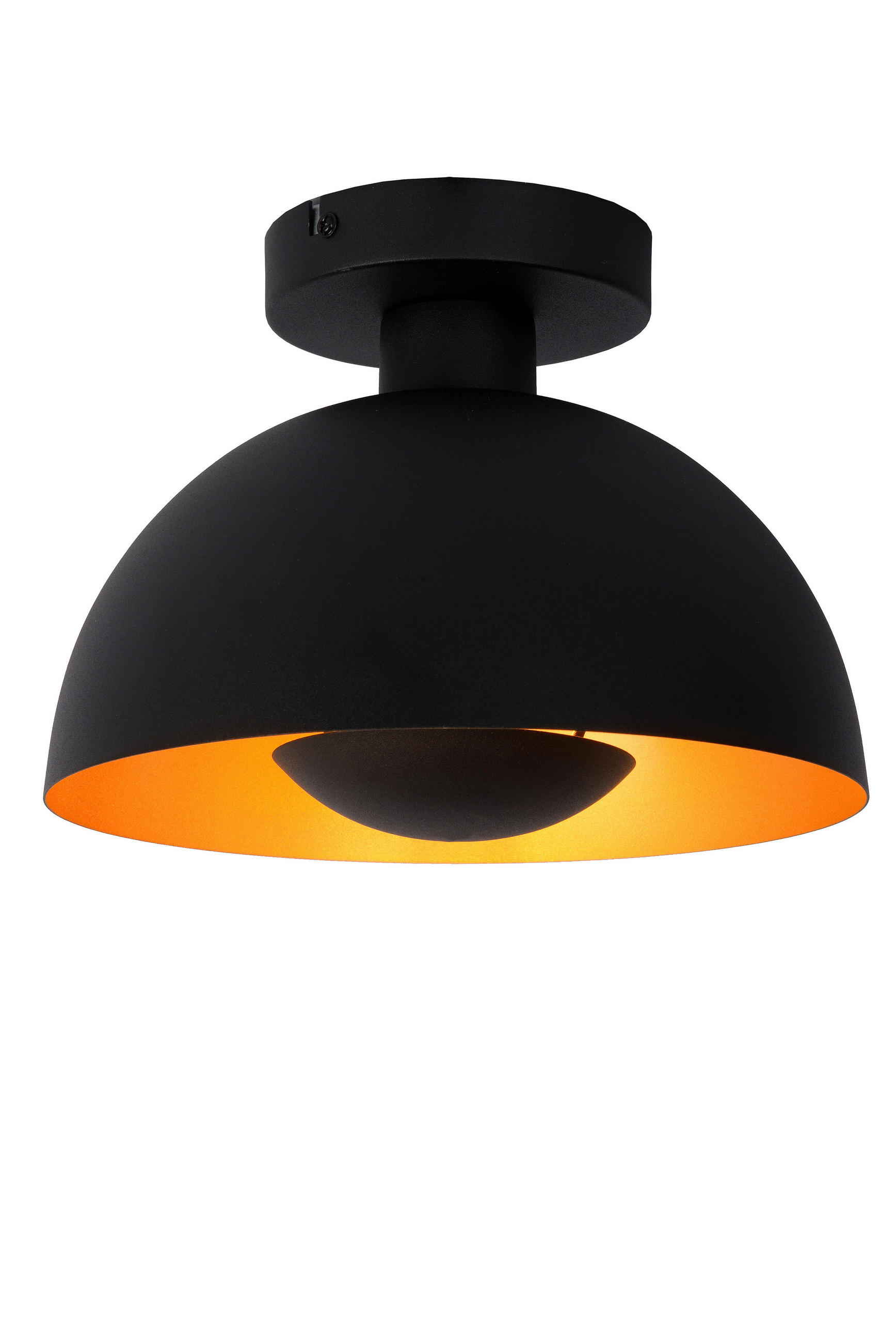 Lucide Deckenleuchte Siemon Schwarz, Messing 19 cm