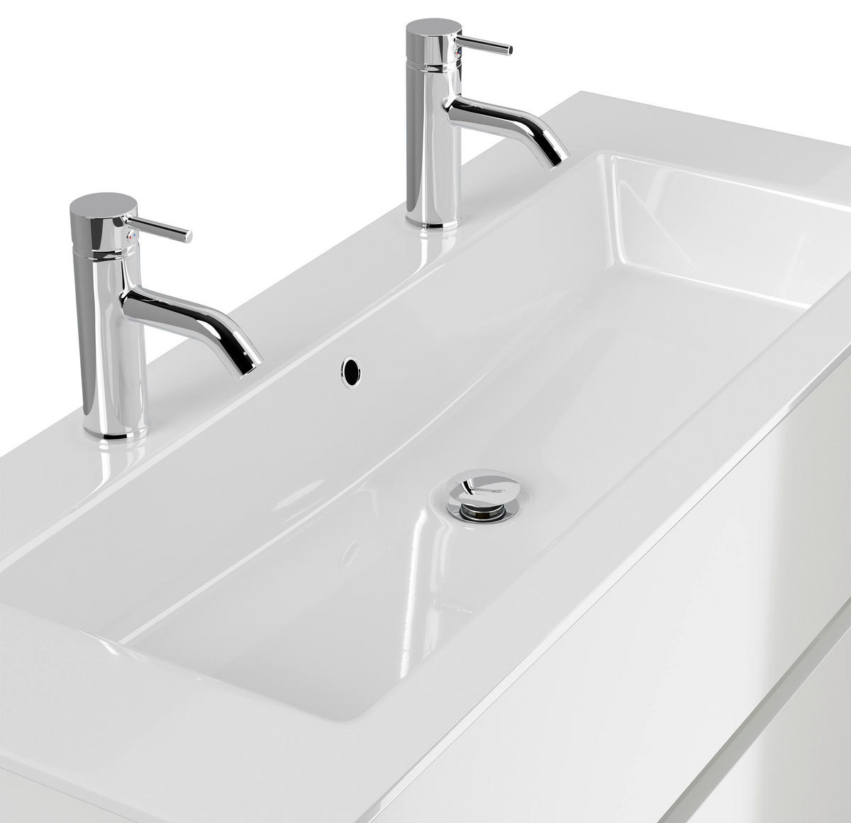 WASCHTISCHKOMBI  - Weiß Hochglanz/Weiß, MODERN, Holzwerkstoff/Stein (120/58,5/46,5cm) - MID.YOU