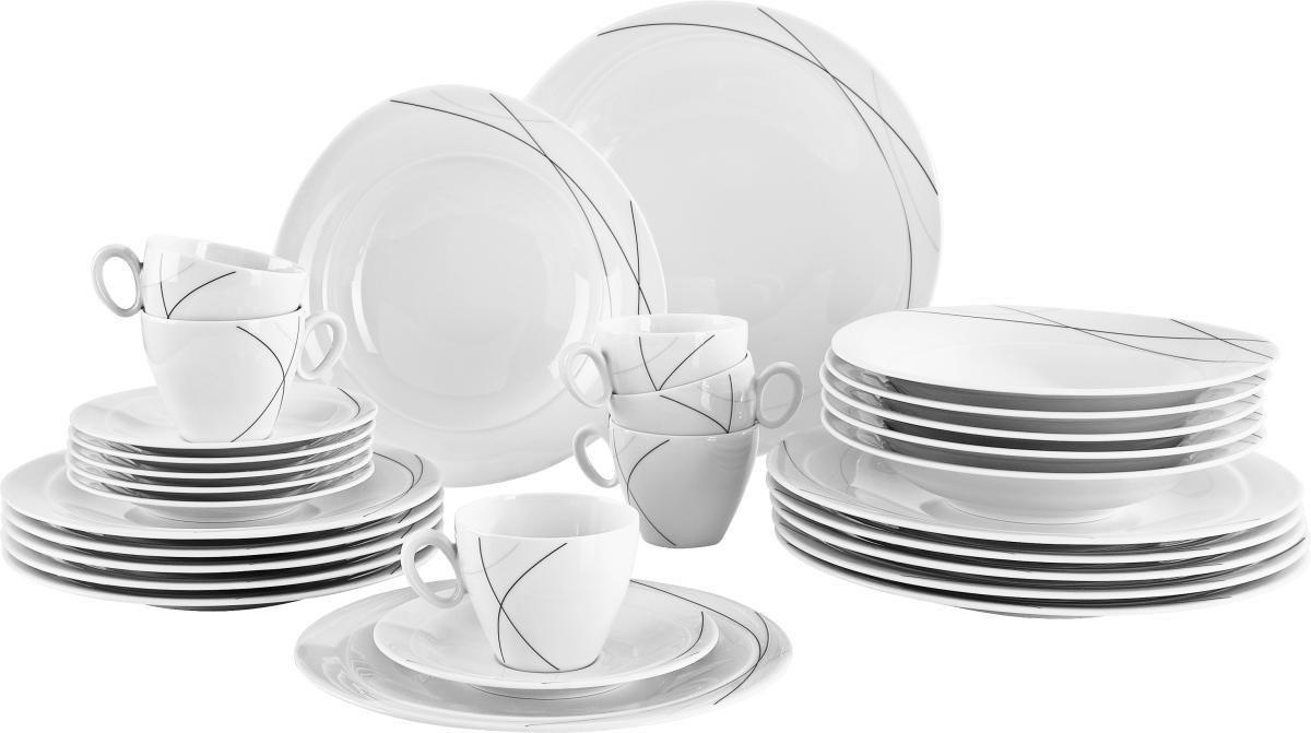 KOMBINOVANÝ SERVIS, 30-dielne, porcelán - biela, Konventionell, keramika - Seltmann Weiden