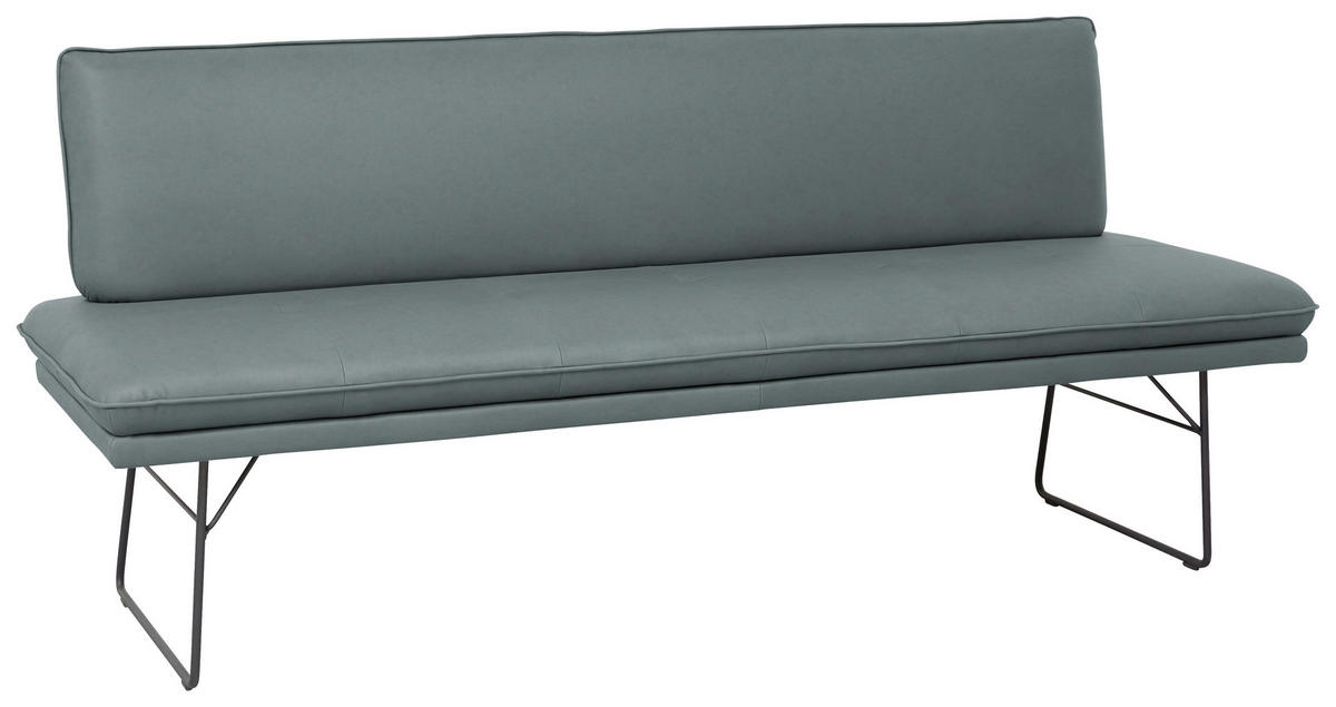 SITZBANK in Metall, Textil Schwarz, Graublau  - Graublau/Schwarz, Design, Textil/Metall (195/87/65cm) - Dieter Knoll