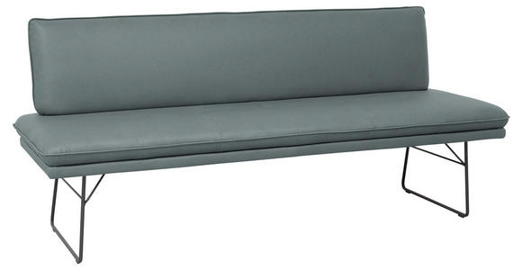 SITZBANK in Metall, Textil Schwarz, Graublau  - Graublau/Schwarz, Design, Textil/Metall (195/87/65cm) - Dieter Knoll