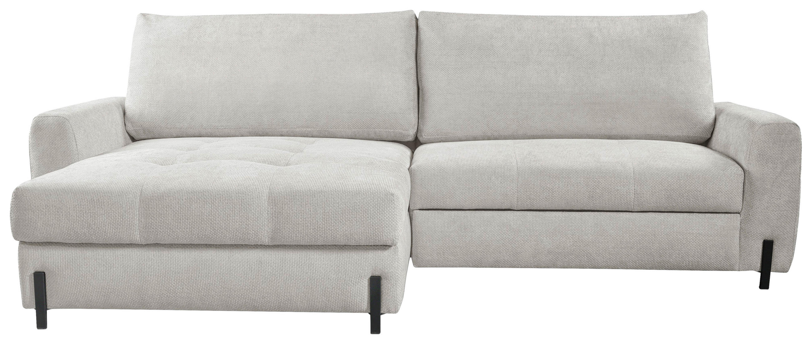 ECKSOFA Beige Struktur  - Beige/Schwarz, Design, Textil/Metall (162/265cm) - MID.YOU