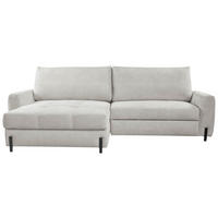 ECKSOFA Beige Struktur  - Beige/Schwarz, Design, Textil/Metall (162/265cm) - MID.YOU