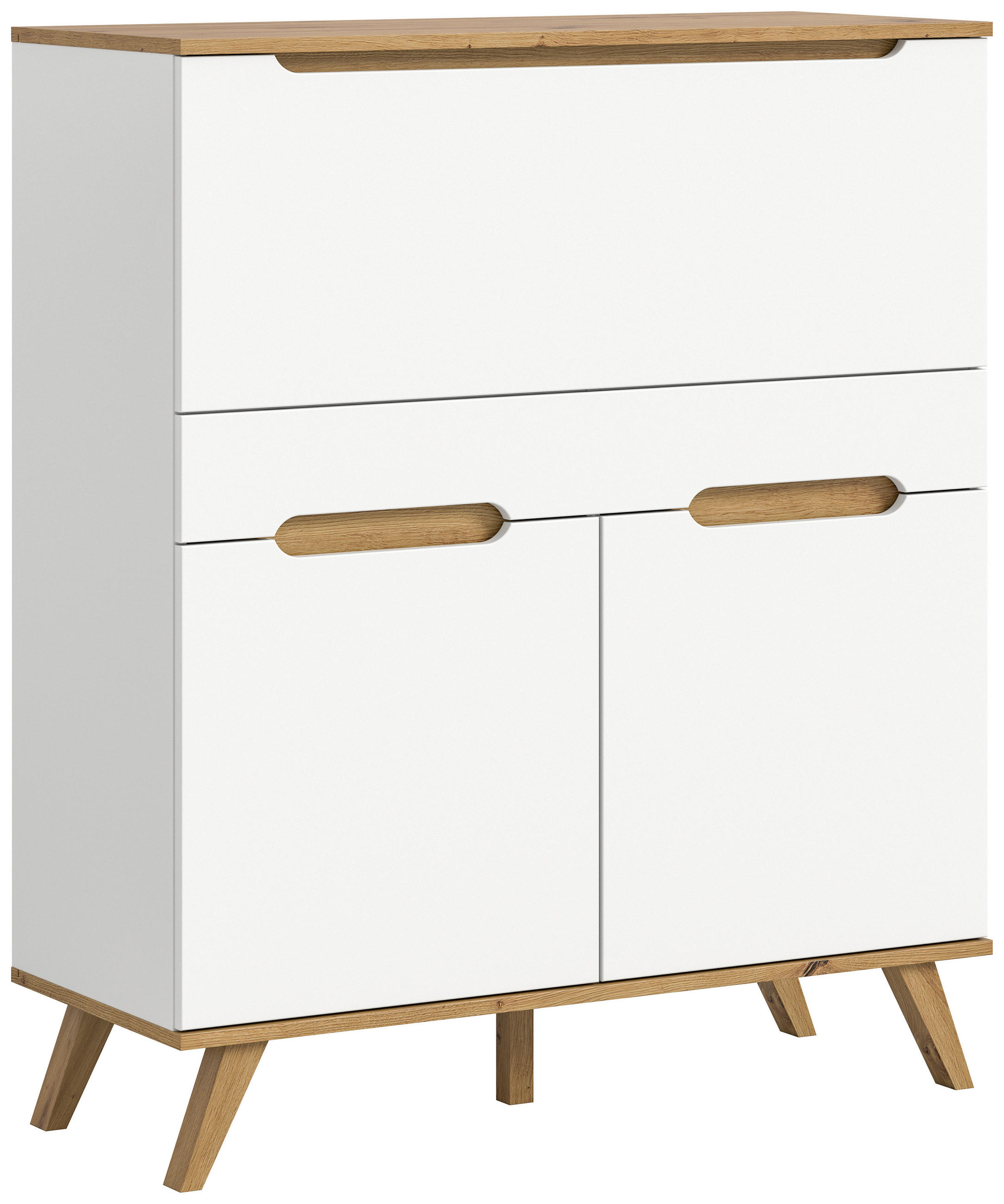 Sekretär Stockholm Eichefarben/Weiß B: 100 cm