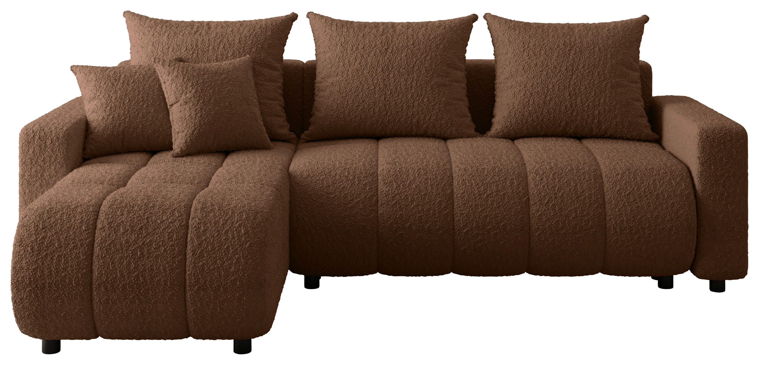 ECKSOFA  in Bouclé Rostfarben  - Rostfarben/Schwarz, MODERN, Kunststoff/Textil (150/240cm) - Carryhome