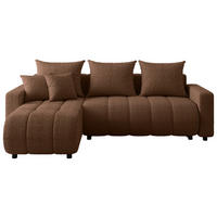 ECKSOFA  in Bouclé Rostfarben  - Rostfarben/Schwarz, MODERN, Kunststoff/Textil (150/240cm) - Carryhome