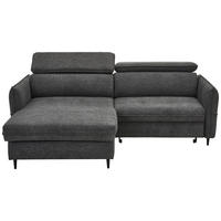 ECKSOFA Struktur Dunkelgrau  - Dunkelgrau/Schwarz, Design, Holz/Textil (185/232cm) - Stylife
