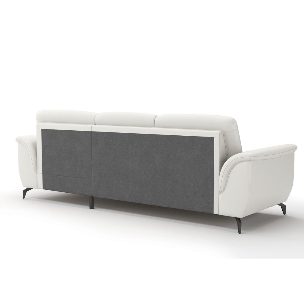 Thumbnail - Sit & More Ecksofa Zora E, Weiß, Textil, Leder, Kombination Echtleder/Stoff, Nappaleder, 4,5-Sitzer, Ottomane rechts, L-...