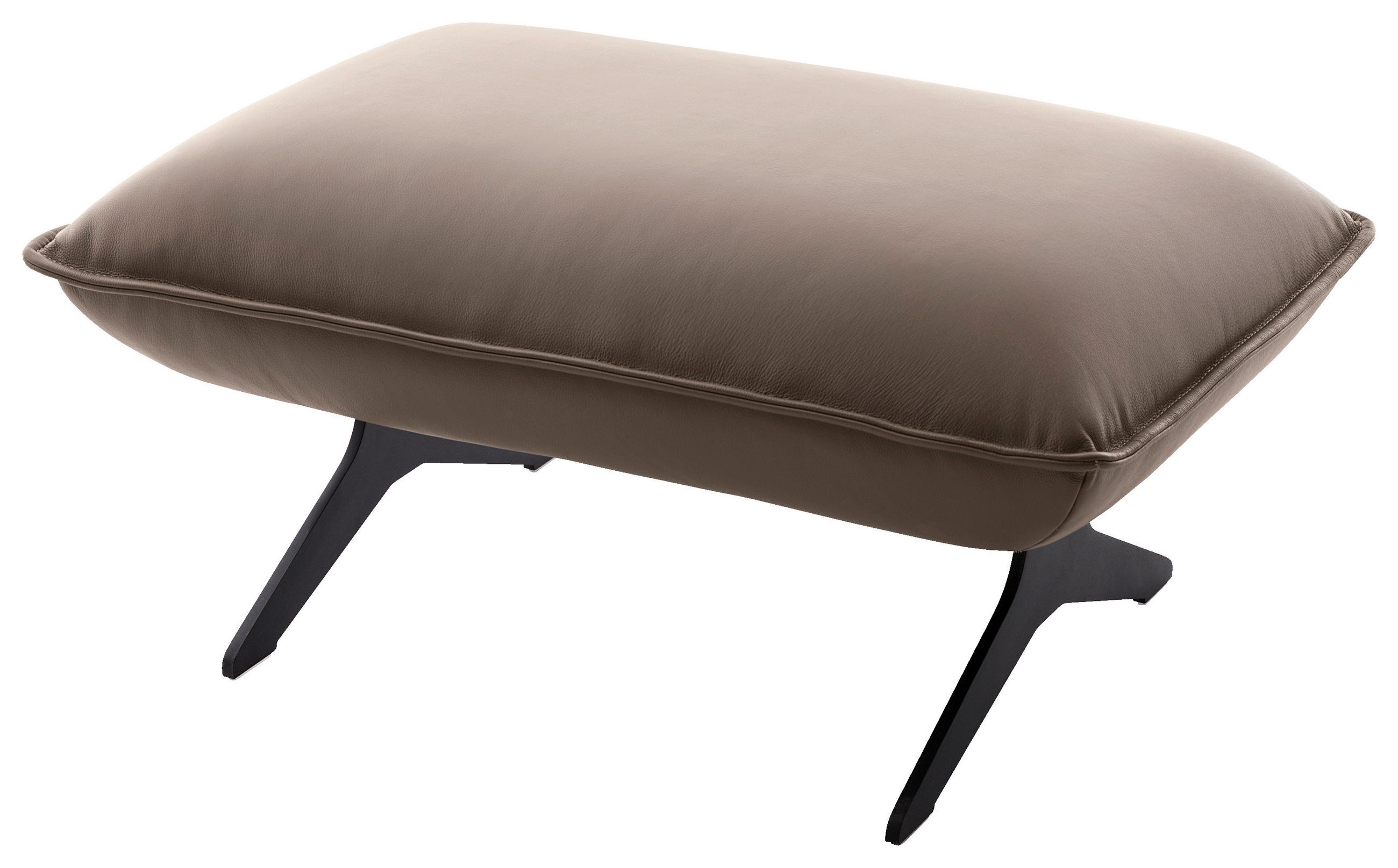 HOCKER Echtleder Braun  - Beige/Schwarz, Design, Leder/Metall (92/44/62cm) - Koinor