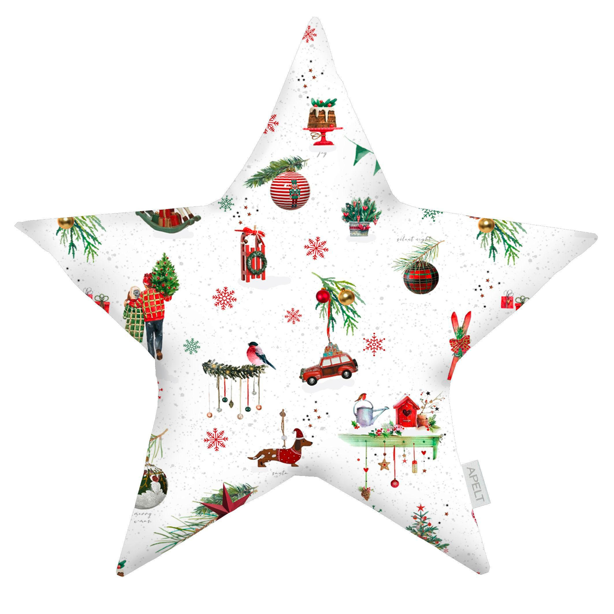 ZIERKISSEN Winterwelt 44/44 cm  - Rot/Weiß, Basics, Textil (44/44cm) - X-Mas