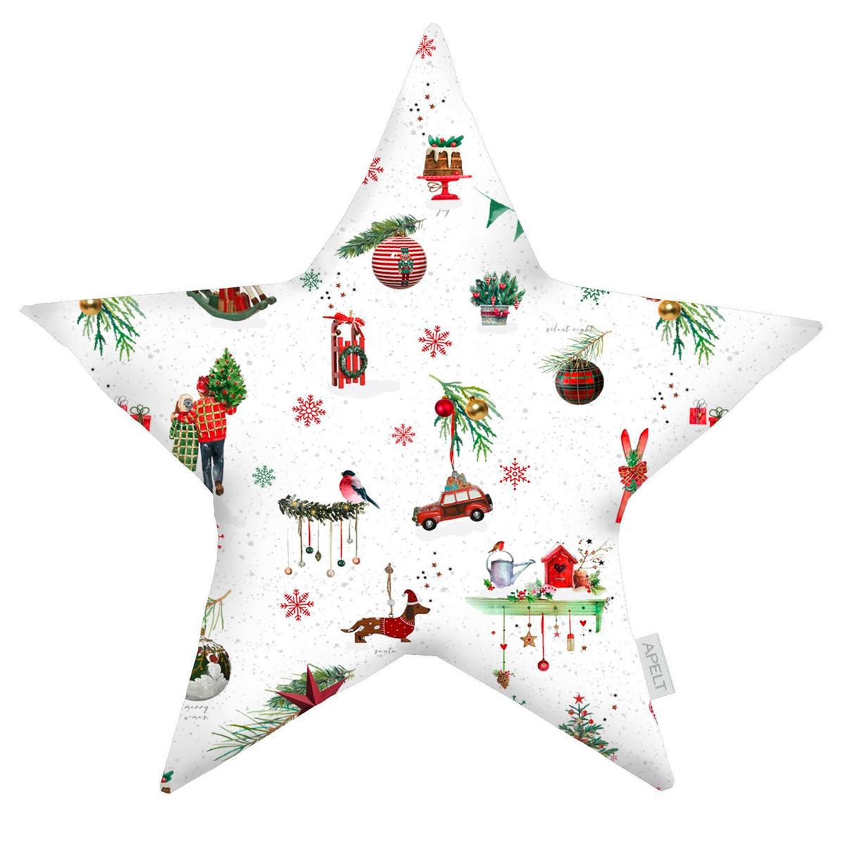 ZIERKISSEN Winterwelt 44/44 cm  - Rot/Weiß, Basics, Textil (44/44cm) - X-Mas
