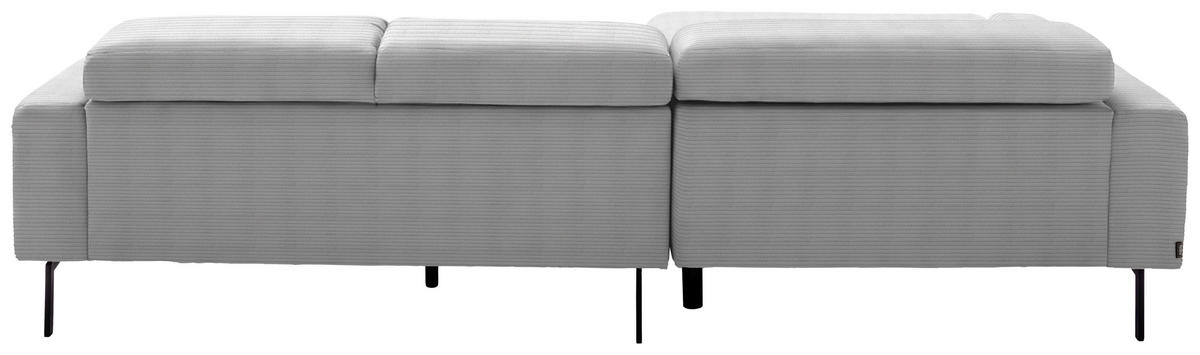 ECKSOFA Cord Hellgrau  - Hellgrau/Schwarz, Design, Textil/Metall (293/215-217cm) - Schöner Wohnen
