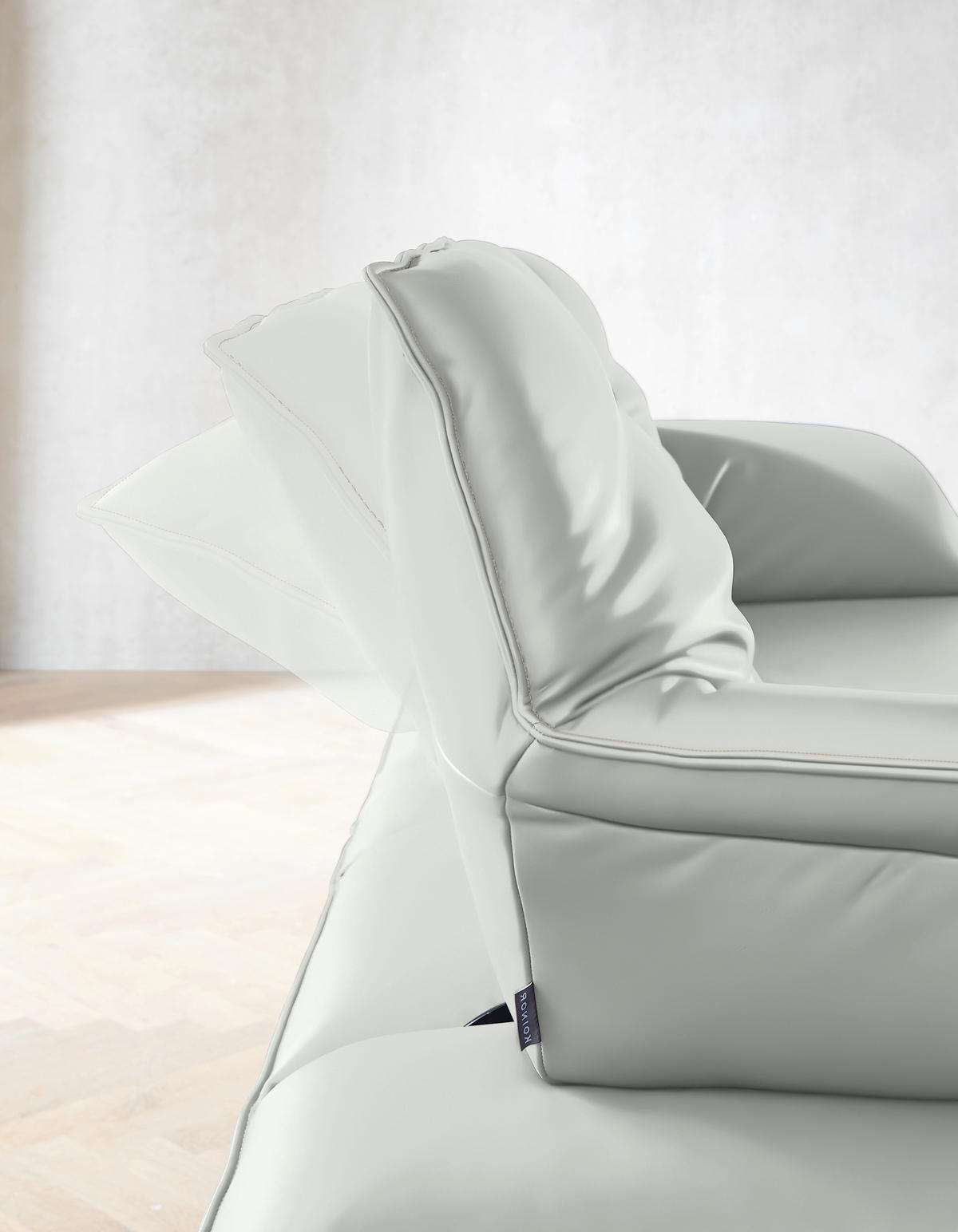 ECKSOFA in Echtleder Weiß  252/169 cm  - Beige/Schwarz, Design, Leder/Metall (252/169cm) - Koinor