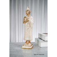 Sculptură - alb/auriu, Basics, plastic (29,5/7/8cm)