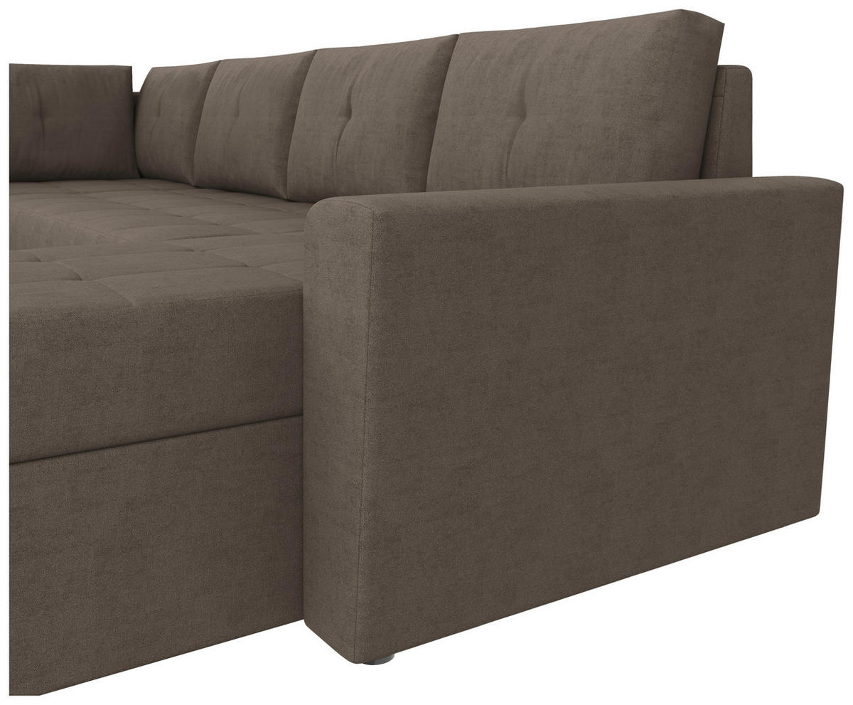 WOHNLANDSCHAFT TERMOLI Taupe Jacquard  - Taupe/Schwarz, Design, Kunststoff/Textil (212/297/155cm) - MID.YOU